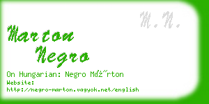 marton negro business card